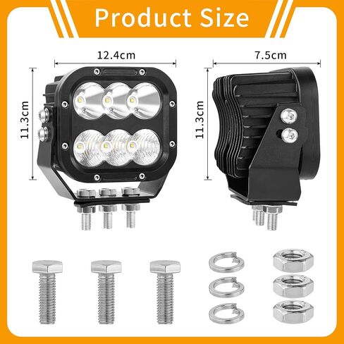 مصابيح LED للطرق الوعرة، مصابيح قيادة LED مقاس 5 بوصات لمكعب الشاحنة 120 وات 11000 لومن كومبو شعاع سيارة قارب ATV RV رانجلر فورد بيك اب جرار مربع LED ضوء عمل 12 فولت 24 فولت ضوء ضباب، زوج in Kuwait