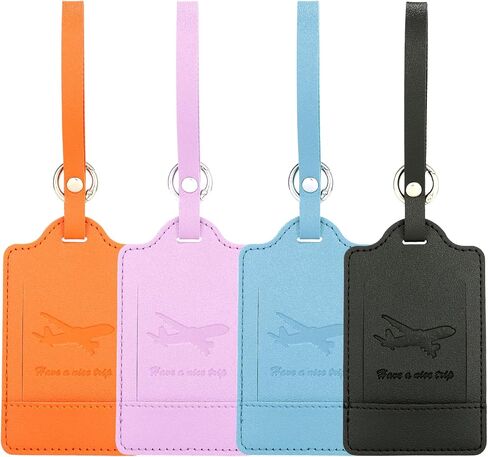 4 Pack Luggage Tag Set,4 Color,Assorted Bright Tags for Easy Identification with Privacy Protection,Durable and Fun Design for Suitcases and Travel Bags in Saudi Arabia
