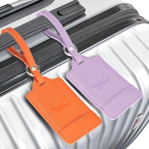 4 Pack Luggage Tag Set,4 Color,Assorted Bright Tags for Easy Identification with Privacy Protection,Durable and Fun Design for Suitcases and Travel Bags in Saudi Arabia