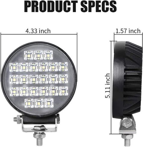أغطية LED مقاومة للماء من EXZEIT، ضوء ضباب LED 150 درجة، مصابيح ضباب LED 72 وات 5760LMS، مصابيح عمل LED لقارب عربة الغولف Trator ATV UTV، 12 فولت/24 فولت (4.3 بوصة) in Saudi Arabia
