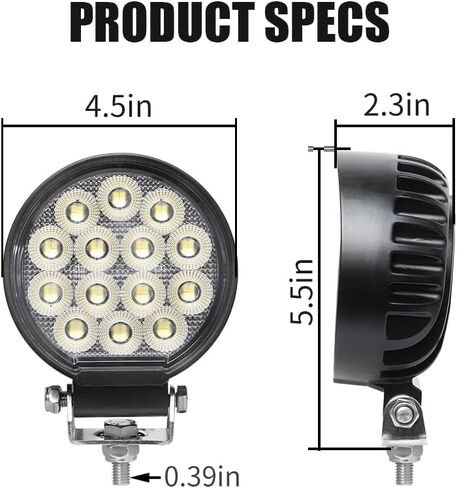 أغطية LED مقاومة للماء من EXZEIT، ضوء ضباب LED 150 درجة، مصابيح ضباب LED 72 وات 5760LMS، مصابيح عمل LED لقارب عربة الغولف Trator ATV UTV، 12 فولت/24 فولت (4.3 بوصة) in Saudi Arabia