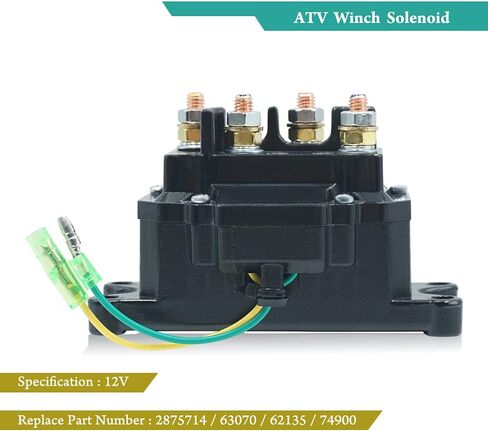 Triumilynn 12V 250A Winch Solenoid Relay Contactor for ATV UTV Boat Vehicle Industry Winch 1500-5000lbs, Replace 63070 62135 74900 70715 2875714 in Kuwait