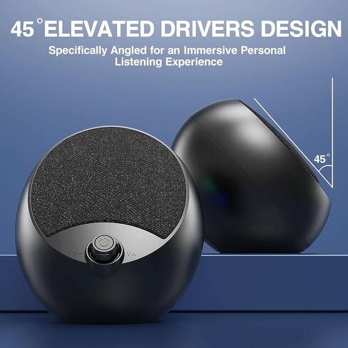 مكبرات صوت للكمبيوتر، مكبرات صوت 2.0 USB لألعاب الكمبيوتر مع صوت ستيريو واضح، وإضاءة RGB، والتوصيل والتشغيل، ومدخل AUX مقاس 3.5 مم وصوت جهير محسّن، ومكبرات صوت متعددة الوسائط لأجهزة الكمبيوتر المحمول/سطح المكتب in Kuwait