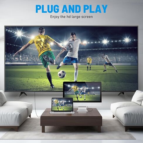 كابل USB C إلى HDMI 2.1، [8K عالي السرعة] كابل USB من النوع C إلى HDMI للمكتب المنزلي، [8K@60 هرتز، 4K@144 هرتز] كابل Thunderbolt 4/3 إلى HDMI متوافق مع iPhone 15 Pro Max، MacBook Pro Air، آي باد إلخ 6.6FT in Kuwait