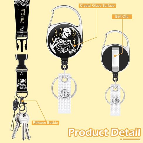 Highland Cow Lanyards for Id Badges Holder, Retractable Name Tag Holder with Keychain, Vertical Id Credit Card Holder Badge Reel for Nurse Teacher Studentfor in Saudi Arabia