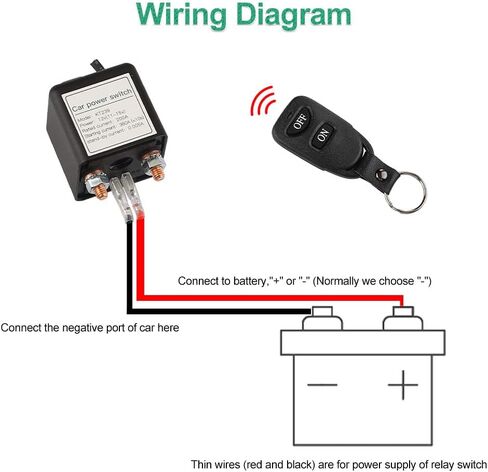 WATERWICH 12V Car Wireless Remote Control Battery Disconnect Switch Cut/Shut On Off Kill Switch 200 Amp for Car Truck Auto RV Yacht Boat Marine in Saudi Arabia