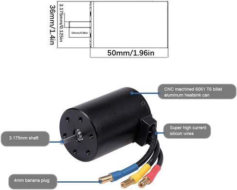 ملحق ترقية محرك بدون فرشاة 3650 3100KV لطراز سيارة RC 1/10 in Kuwait