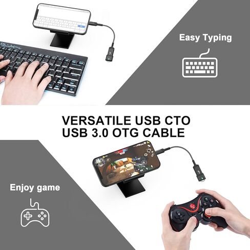 Lightning to USB Camera OTG Adapter for iPhone,[Apple MFi Certified] USB 3.0 OTG Cable Adapter Female Converter Supports USB Flash Drive,Gamepad,Hubs,Mouse,Keyboard,U Disk,MIDI -Black in Kuwait