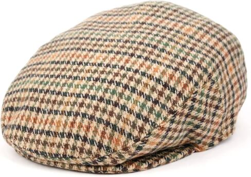 Men's Classic Newsboy Cap, Flat Ivy Hat, Snap Brim Herringbone Tweed Cap in Kuwait