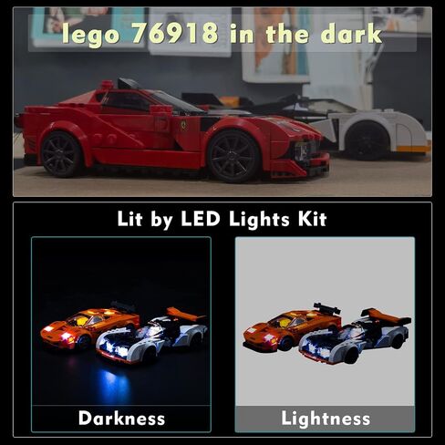 مجموعة إضاءة LED VONADO لمجموعات أبطال سرعة Lego 76918، إضاءة DIY متوافقة مع Lego McLaren Solus GT (بدون نموذج Lego)، أضواء ديكور إبداعية لـ Lego McLaren F1 LM (الضوء فقط) in Saudi Arabia