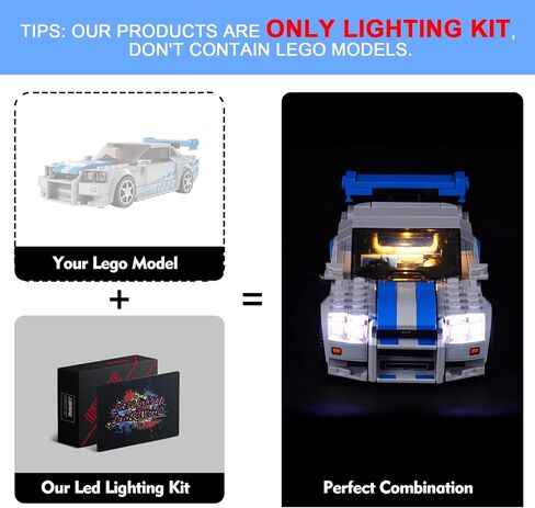 مجموعة إضاءة LED VONADO لمجموعات أبطال سرعة Lego 76918، إضاءة DIY متوافقة مع Lego McLaren Solus GT (بدون نموذج Lego)، أضواء ديكور إبداعية لـ Lego McLaren F1 LM (الضوء فقط) in Kuwait