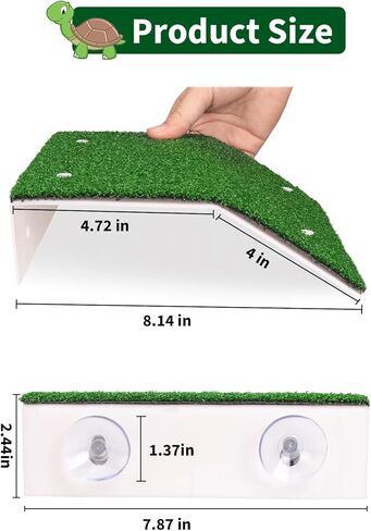 Lawn Basking Platform for Turtle, Simulated Grass Terrace, Tortoise Ramp Climbing Ladder Resting Terrace,Tanks Accessories for Small Reptile Frogs,Medium in Kuwait