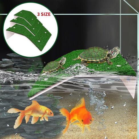 Lawn Basking Platform for Turtle, Simulated Grass Terrace, Tortoise Ramp Climbing Ladder Resting Terrace,Tanks Accessories for Small Reptile Frogs,Medium in Kuwait