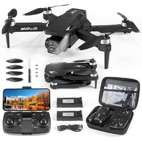 طائرة بدون طيار صغيرة مع كاميرا، طائرة بدون طيار 4K HD FPV للمبتدئين، محرك بدون فرش، تثبيت الارتفاع، صورة شخصية للإيماءات، مفتاح واحد للإرجاع/إيقاف الطوارئ، تقلبات ثلاثية الأبعاد، طيران نقطة الطريق، بطاريتان، طائرة RC كوادكوبتر قابلة للطي. in Kuwait