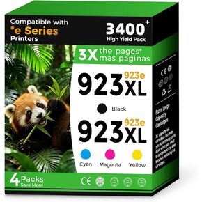 923 923XL 8130e Ink Cartridges Replacement for HP 923e 923 XL Black Color Combo Pack for HP printers OfficeJet Pro 8130e 8135e 8138e 8125e 8120e 8139e 8120 8125 8122e (Black Cyan Magenta Yellow) in Kuwait
