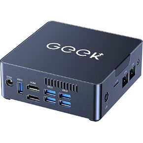 GEEK+ كمبيوتر صغير يعمل بنظام التشغيل Windows 10، كمبيوتر مكتبي HTPC صغير للغاية بدقة 4K HD Intel Celeron J3455 6GB DDR4/128GB SSD، سطح مكتب كمبيوتر صغير نحيف ومحمول، كمبيوتر Micro PC مزدوج HDMI USB أجهزة كمبيوتر مكتبية صغيرة واي فاي بلوتوث in Kuwait