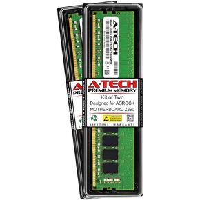ذاكرة وصول عشوائي A-Tech سعة 32 جيجابايت (2 × 16 جيجابايت) للوحة الأم ASROCK Z390 | DDR4 2400 ميجا هرتز DIMM PC4-19200 288-Pin Non-ECC UDIMM مجموعة ترقية الذاكرة in Kuwait