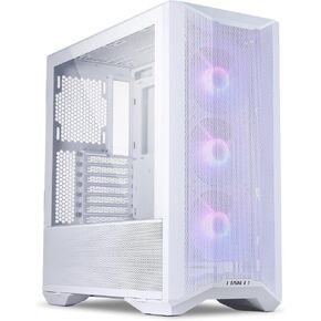 Lian Li LANCOOL II MESH C حافظة ألعاب متوسطة البرج مصنوعة من الألومنيوم/SECC/الزجاج المقسى - تصميم شبكي عالي تدفق الهواء، مراوح ARGB 3 × 120 مم، تدعم مشعاع E-ATX / 360 مم - أبيض in Kuwait