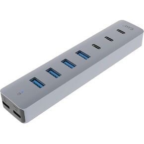 EJAY 7 Port USB Hub 3.0، موزع USB مع 4 منافذ USB-A و3 USB-C، كابل USB C قابل للفصل إلى محول USB، موسع USB لنقل البيانات عالي السرعة لأجهزة الكمبيوتر المحمول، الكمبيوتر الشخصي، سطح المكتب، محرك أقراص فلاش، HDD، XPS in Kuwait