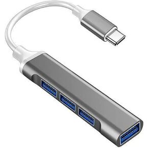 موزع USB C بـ 4 منافذ مع USB 3.0/2.0، محور متعدد المنافذ من النوع C، محول USB C متعدد المنافذ من الألومنيوم للكمبيوتر/الكمبيوتر المحمول/لوحة المفاتيح/الماوس/Xbox/PS5/محرك أقراص فلاش/طابعة والمزيد من الأجهزة in Kuwait