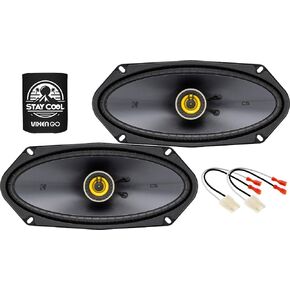 KICKER Speakers 4x10 inch for Chevrolet S-10 Pickup 1982-1993 Upgrade Kit - Pair of CS Series with Harness, Coaxial 4x10 Car Audio Rear B-Pillar Speaker CSC4104, 50CSC4104 in Kuwait