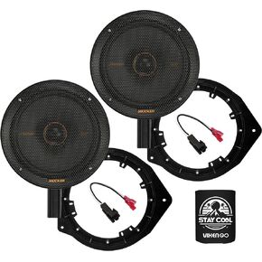 KICKER Speakers 6.5 inch for Chevrolet Silverado (All Cab) 2008-2013 Upgrade Kit - Pair of KS Series with Adapters and Harness, Coaxial 6 1/2 Car Audio Front Door Speaker for Chevy KSC6504, 51KSC6504 in Kuwait