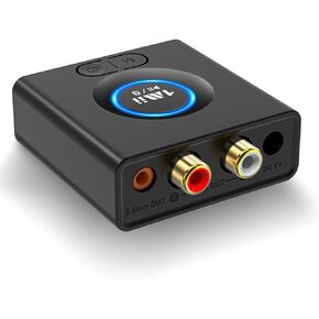1Mii Bluetooth Receiver for Home Stereo, Wireless AUX & RCA Adapter, Dual Device Pairing, 12H Playtime, Bass Boost, Bluetooth 5.1 Audio Adapter for Home & Car in Saudi Arabia