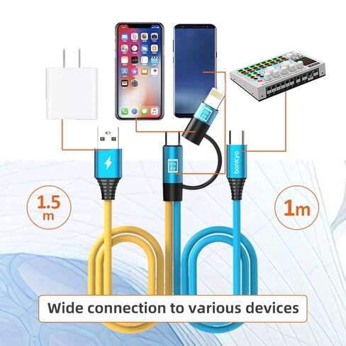 Cable OTG 2-in-1, Smart Chip Live Cable, Faster Charging Speed, Audio/Data Transmission, Suitable for Apple, Android and Audio Mixers in Kuwait