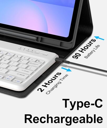 حافظة لوحة مفاتيح لجهاز سامسونج جالاكسي تاب S10 FE+ بلس 13.1 بوصة 2025، حافظة جالاكسي تابلت S10FE+ قابلة للفصل مع لوحة مفاتيح 13.1 بوصة، غطاء واقٍ مع حامل قلم S لجهاز سامسونج تاب S10FE بلس لوحة مفاتيح، أزرق in Kuwait