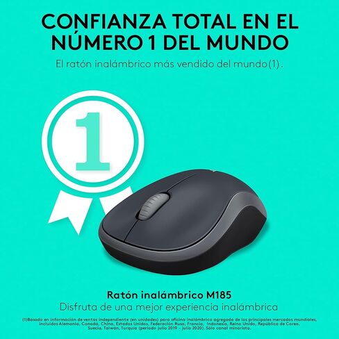 Logitech M185 Wireless Mouse - Gray (Renewed) in Kuwait