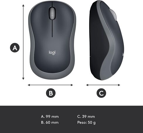 Logitech M185 Wireless Mouse - Gray (Renewed) in Kuwait