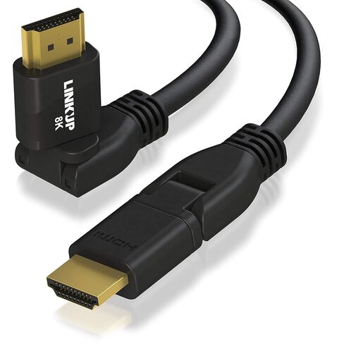 LINKUP - Ultra High-Speed HDMI 2.1 8K Cable 360° Swivel Angle Connector | DSC HDR UHD Digital Video Cord – Tough 28AWG 48GB/s | 10K 8K 5K 4K 2K 1080 | Compatible with Apple Xbox PS5 Samsung -6ft in Kuwait
