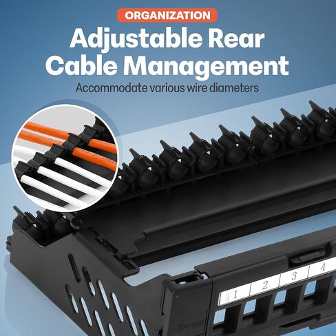 Everest Media Solutions Bundle – 2 Items: 48-Port Keystone Patch Panel + 24 Pack of RJ45 CAT6 Keystone Couplers - Black in Kuwait