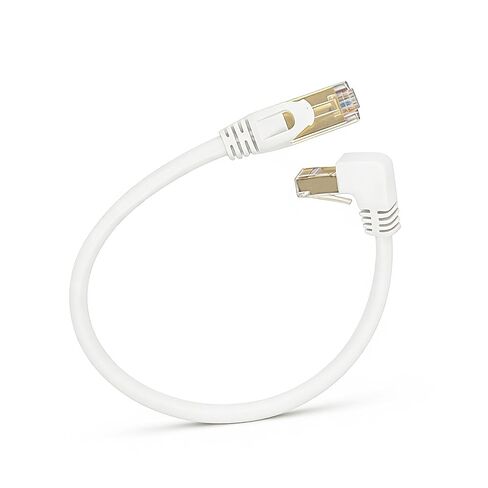 كابل إيثرنت Cat6 بزاوية يمين 90 درجة للأسفل، كابل إيثرنت بزاوية يمين Cat 6 للكمبيوتر الشخصي وجهاز التوجيه والمودم والطابعة وصندوق التلفزيون وكابل شبكة 24 AWG FTP Cat6 أبيض (أعلى 3.3FT+أسفل 3.3FT) in Kuwait