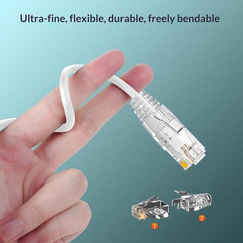 5 حزم كابل إيثرنت CAT6a بطول 1 متر، كابل تصحيح قصير، كابل شبكة عالي السرعة 10 جيجابت في الثانية 550 ميجا هرتز، 28AWG نحاس نقي للوحة التصحيح، رف الشبكة، أبيض in Kuwait