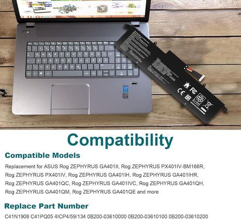 استبدال بطارية ASUNCELL C41N1908 لجهاز Asus ROG Zephyrus G14 GA401II GA401IV GA401IH GA401IU GA401IV GA401IV-BR9N6 GA401Q GA401QH GA401QM in Kuwait