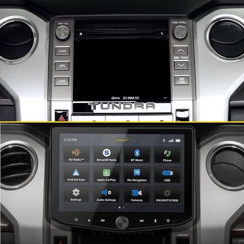 Stinger HORIZON10 Toyota Tundra (2014-21) 10.1" HD Touchscreen Car Stereo & iGO GPS Nav Card, Wireless Apple CarPlay/Android Auto Radio, Bluetooth Receiver Head Unit, Audio EQ, Camera Inputs, Sub Out in Kuwait