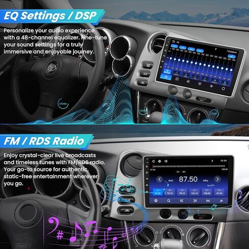ترقية راديو السيارة لسيارة Toyota Matrix 2003-2004 وPontiac Vibe 2003-2008 مع Carplay اللاسلكي وAndroid Auto، 9 بوصة IPS Matrix Stereo مع التحكم الصوتي Bluetooth 5.2 GPS FM DSP EQ SWC in Kuwait