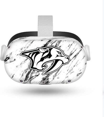 تصميمات حافظة الرأس مرخصة رسميًا من NHL Marble Nashville Predators ملصق فينيل غطاء لاصق جلدي متوافق مع Meta Quest 2 in Kuwait