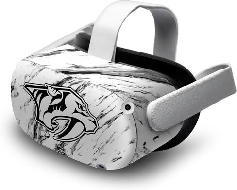 تصميمات حافظة الرأس مرخصة رسميًا من NHL Marble Nashville Predators ملصق فينيل غطاء لاصق جلدي متوافق مع Meta Quest 2 in Kuwait