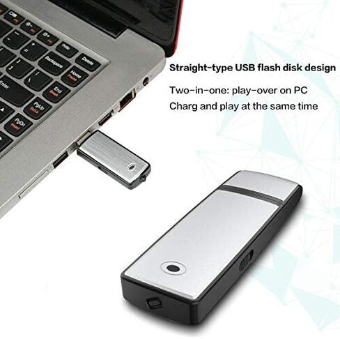مسجل صوت محرك فلاش USB بسرعة 128 كيلوبت في الثانية وسعة 8 جيجابايت بدون ضوء وامض عند التسجيل متوافق مع نظام التشغيل Windows، تسجيل أجهزة الاستماع الصغيرة in Kuwait