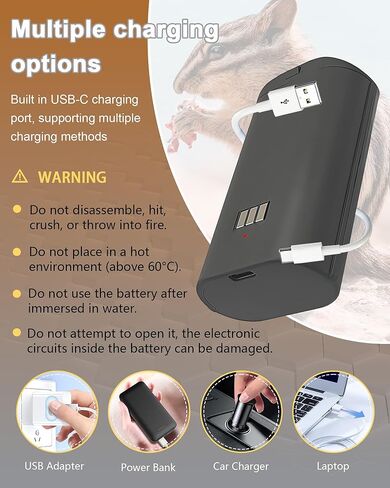 Rechargeable Battery Pack for Defend 360: 2 Pack Lithium Batteries Replacement Compatible with Tactacam Defend 360 Cellular Security Camera (Not for Defend), Support Solar Panel Charging in Kuwait