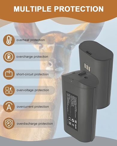 Rechargeable Battery Pack for Defend 360: 2 Pack Lithium Batteries Replacement Compatible with Tactacam Defend 360 Cellular Security Camera (Not for Defend), Support Solar Panel Charging in Kuwait