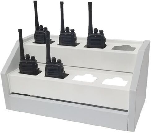 Wall-Mounted Handheld Radio Holder & Walkie Talkie Organizer, Multi-Grid Storage Cabinet for Two-Way Radios, Microphone Hanger for Efficient Tool Management 61 * 32 * 28cm in Kuwait