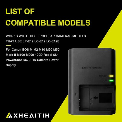 LC-E12 LP-E12 Cameras Charger for LC-E12E Battery for Canon EOS M M2 M10 M50 M50 Mark II M100 M200 100D Rebel SL1 PowerShot SX70 HS Camera Supply in Kuwait