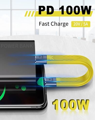 Duttek USB C Adapter Combo Kit: 40Gbps, 180 Degree Adapter & Short USB C Male to Male Cable, Supports Data Transfer & 100W Fast Charging for Thunderbolt 3/4, Laptop, Phone in Kuwait