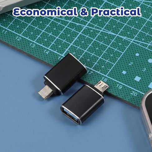 6 عبوات USB C إلى Micro-USB، محول USB C إلى Micro-USB، موصل تحويل من النوع C أنثى إلى Micro-USB ذكر يدعم محول مزامنة بيانات الشحن لمشغلات MP3، كاميرا داش، كاميرا رقمية (أسود) in Kuwait