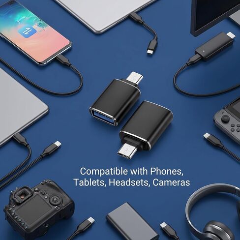 6 عبوات USB C إلى Micro-USB، محول USB C إلى Micro-USB، موصل تحويل من النوع C أنثى إلى Micro-USB ذكر يدعم محول مزامنة بيانات الشحن لمشغلات MP3، كاميرا داش، كاميرا رقمية (أسود) in Kuwait