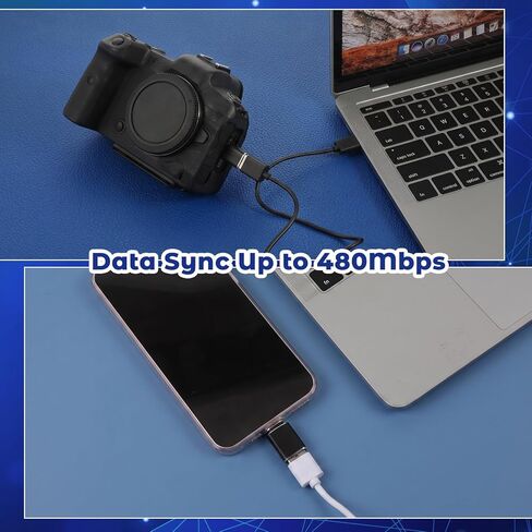 6 عبوات USB C إلى Micro-USB، محول USB C إلى Micro-USB، موصل تحويل من النوع C أنثى إلى Micro-USB ذكر يدعم محول مزامنة بيانات الشحن لمشغلات MP3، كاميرا داش، كاميرا رقمية (أسود) in Kuwait