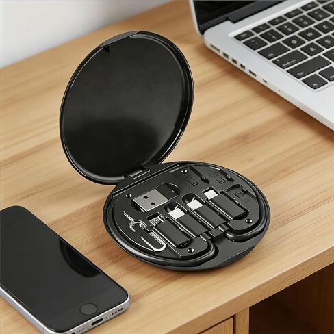 طقم محول USB صندوق تخزين كابل شحن متعدد USB C إلى جهاز iOS نوع C Micro USB A محول مجموعة فتحة بطاقة نقل البيانات حقيبة سفر in Kuwait